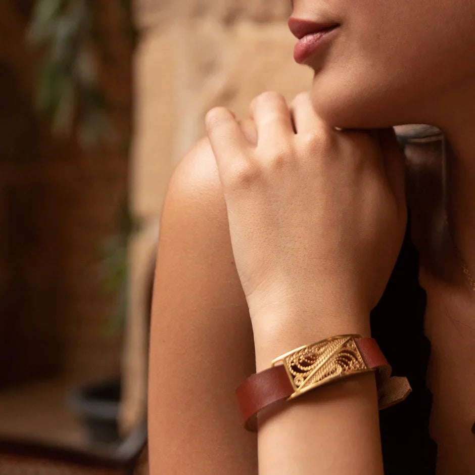 Filigree Leather Bangles
